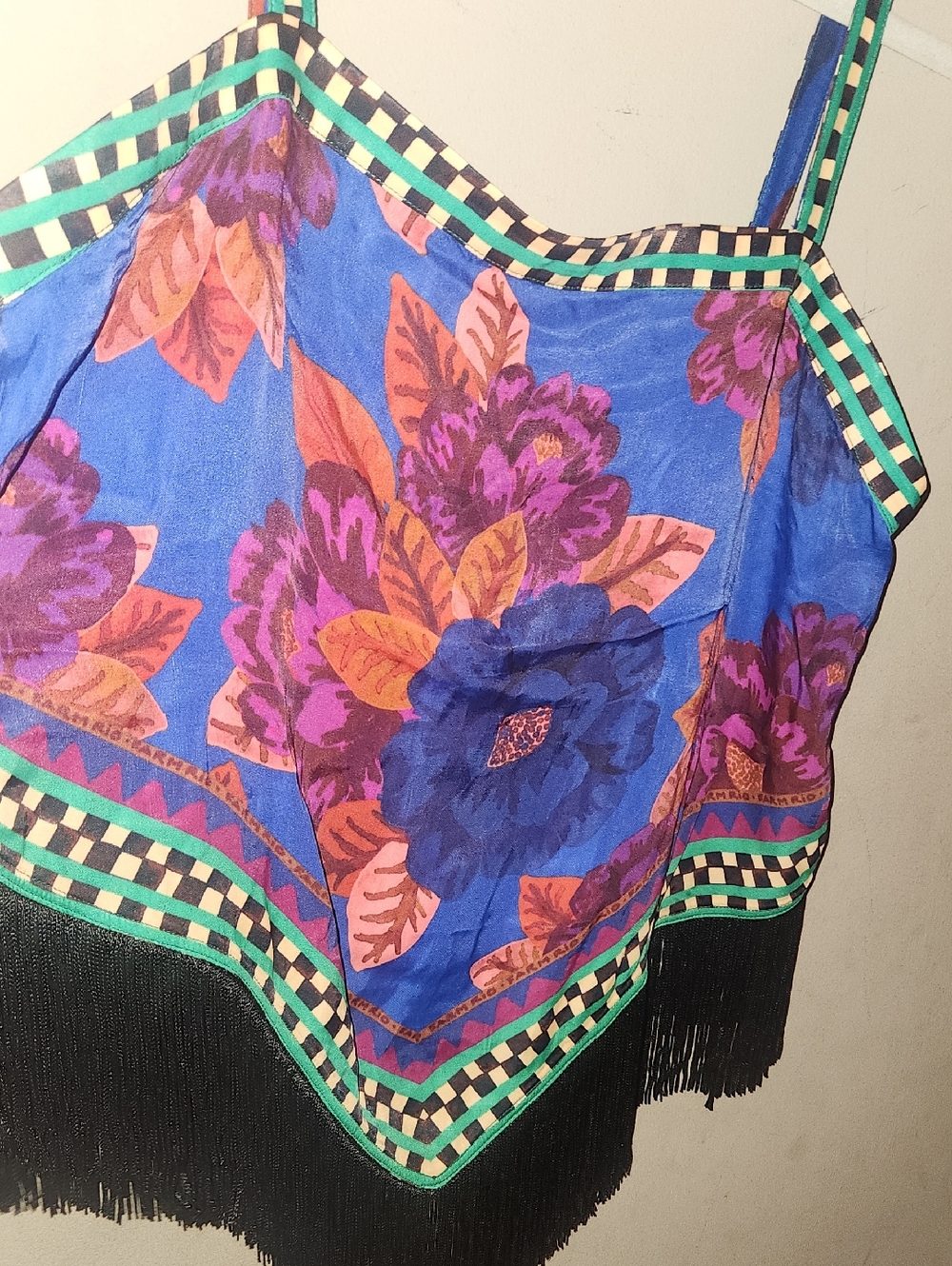 Farm Rio Fringed Tank Top Size Large - Picture 5 of 16